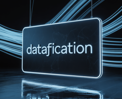 "Visual representation of datafication process in a digital ecosystem" "Chart showing business insights derived from datafication" "Illustration of how raw data is transformed into valuable insights" "Infographic showing key components of datafication in modern technology" "Datafication concept in artificial intelligence and analytics" Datafication