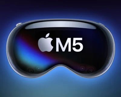 Apple Vision Pro (M5) headset featuring the new Dual Knit Band and upgraded M5 chip on a modern workspace. Close-up of the Apple Vision Pro Dual Knit Band showing its fabric design and adjustable comfort fit. User wearing Apple Vision Pro (M5) headset using PSVR2 Sense Controllers for immersive gameplay. Side view of the Apple Vision Pro (M5) headset with Dual Knit Band emphasizing its ergonomic balance. PSVR2 Sense Controllers connected to Apple Vision Pro, demonstrating cross-platform controller support. Apple Vision Pro user navigating spatial computing apps in visionOS 26 environment. Comparison image of Vision Pro (M5) and older model highlighting design and comfort improvements. Flat-lay photo of Apple Vision Pro accessories including Dual Knit Band, battery pack, and PSVR2 controller. Immersive virtual reality experience using Apple Vision Pro and PSVR2 controller in a futuristic digital world. Detailed shot of Apple’s M5 chip integrated inside the Vision Pro headset for enhanced performance.