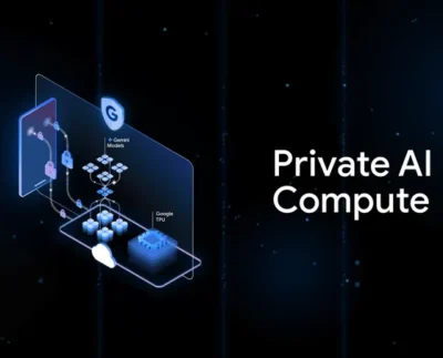 Google’s Private AI Compute architecture combining cloud power with strong data privacy. Illustration showing secure Titanium Intelligence Enclave used in Private AI Compute. User interacting with AI features on a Pixel device powered by Private AI Compute. Encrypted connection between smartphone and Google’s private cloud environment. Diagram comparing on-device AI processing and Private AI Compute hybrid model. Google engineer presenting the Private AI Compute privacy framework at an event. AI assistant summarizing information securely through Private AI Compute technology.