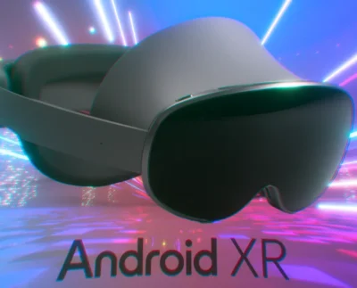 Android XR headset showcasing mixed reality interface with AI integration. Comparison of Android XR and traditional VR headset designs. User wearing Android XR glasses blending virtual content with real world. Google, Samsung, and Qualcomm collaboration powering Android XR platform. Virtual and augmented reality overlap diagram illustrating XR technology. Developer testing Android XR applications in a mixed-reality environment. Smart glasses running Android XR showing real-time navigation and translation.