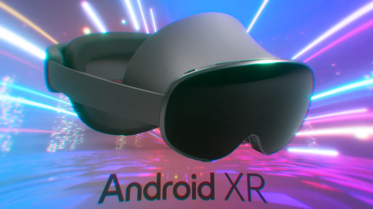 Android XR headset showcasing mixed reality interface with AI integration. Comparison of Android XR and traditional VR headset designs. User wearing Android XR glasses blending virtual content with real world. Google, Samsung, and Qualcomm collaboration powering Android XR platform. Virtual and augmented reality overlap diagram illustrating XR technology. Developer testing Android XR applications in a mixed-reality environment. Smart glasses running Android XR showing real-time navigation and translation.