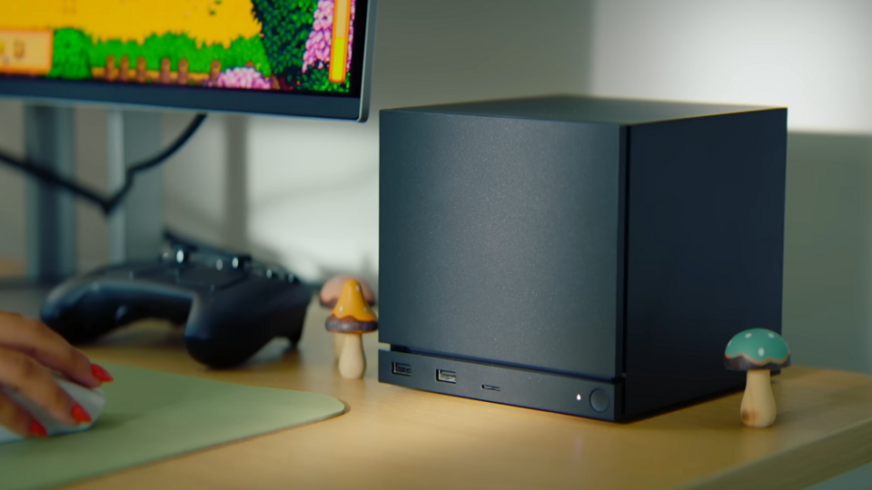 Valve unveils a new gaming console to rival Xbox and PlayStation. Close-up of Valve’s latest console designed for high-end gaming. Valve console showcasing seamless Steam integration for gamers. Next-generation gaming controller from Valve with adaptive features. Gamers playing on Valve’s new console with 4K graphics support. Valve’s console interface displaying Steam library and cloud saves. Concept image of Valve’s hybrid console blending PC and console features.