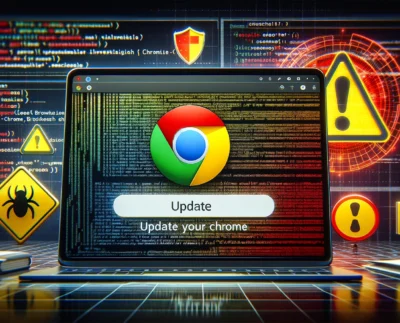 "Google Chrome emergency patch released to fix critical zero-day vulnerability." "User updating Google Chrome after Google issues urgent security fix." "Illustration showing Chrome zero-day exploit warning on a laptop screen." "Cybersecurity alert highlighting Google’s latest Chrome zero-day patch." "Google Chrome settings page prompting users to install security update." "Researcher analyzing Chrome zero-day exploit active in the wild." "Image showing Google security team addressing critical Chrome vulnerability."