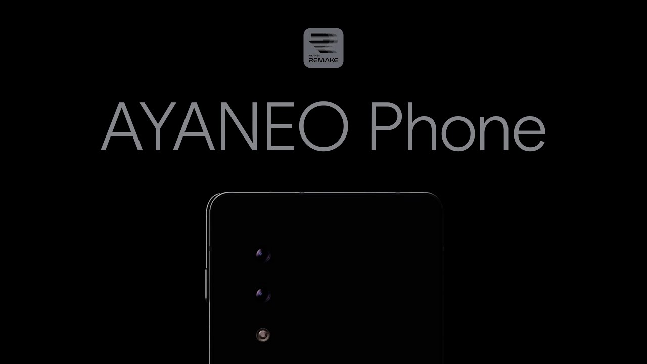 Official teaser of the AYANEO Phone featuring retro REMAKE branding and minimalist design. AYANEO Phone back panel showing sleek camera layout and retro color scheme.