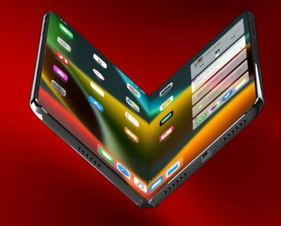 Concept image of a rumored iPhone Fold with a large battery compared to Samsung Z Fold models. Foldable smartphone mockups highlighting potential battery upgrades in the iPhone Fold. Side-by-side comparison graphic of iPhone Fold and Samsung Z Fold 7 battery sizes. Illustration of foldable phone hinge and internal battery layout concept. Artist rendering of the expected iPhone Fold design with dual-display setup. Samsung Z Fold series devices showcasing their current battery specifications. Visual concept showing the future competition between iPhone Fold and Z Fold 8.