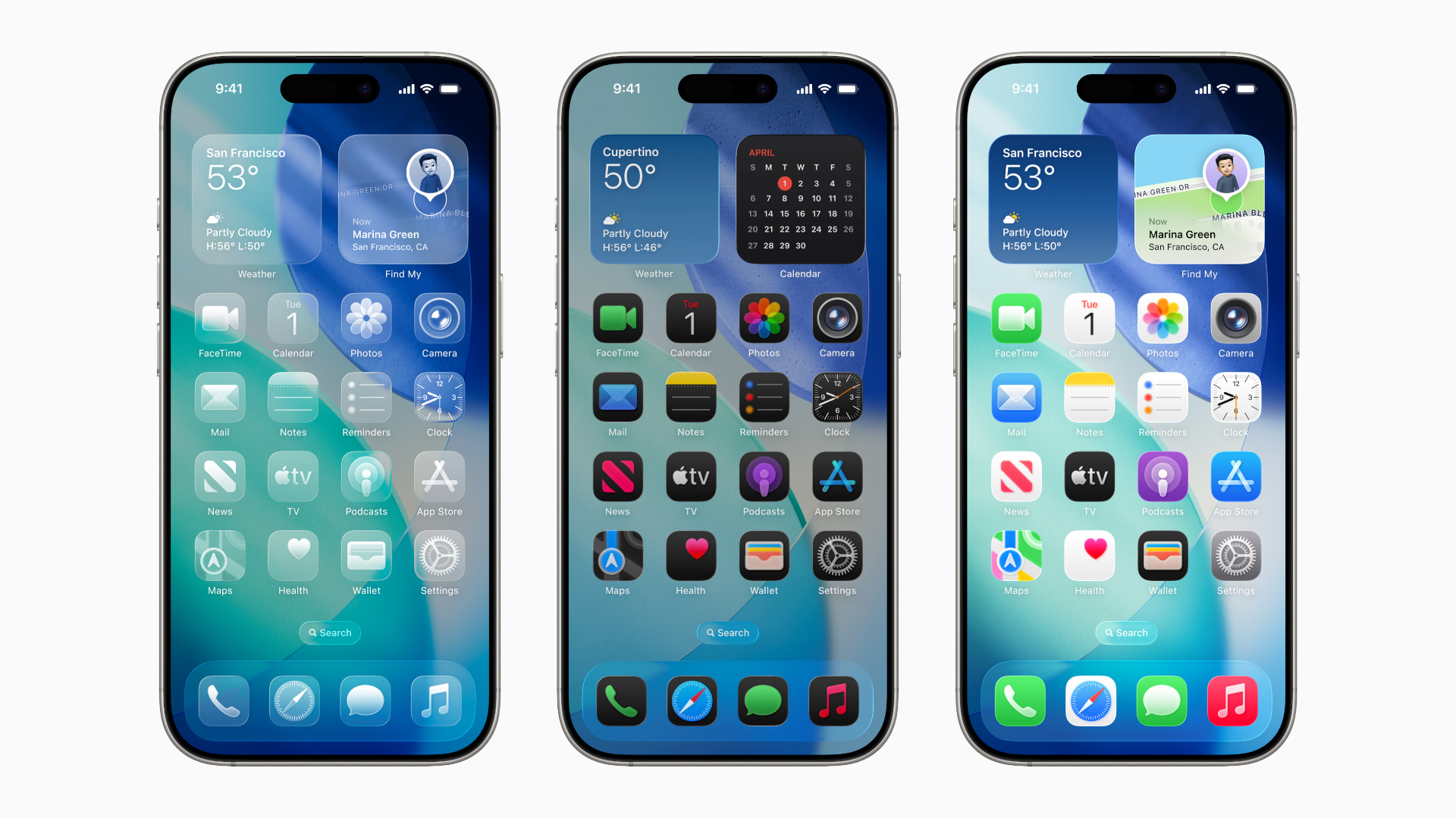 Close-up of iPhone screen showing Liquid Glass design with translucent app icons on iOS 26.1