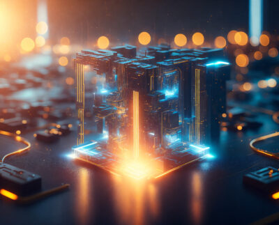 "Quantum computer solving real-world problems beyond theoretical research." "Close-up of quantum processor qubits in a high-tech lab environment." "Simulation of molecular interactions using quantum computing for drug discovery." "Financial analysts using quantum computing for portfolio optimization." "Supply chain and logistics optimization powered by quantum algorithms." "Hybrid classical and quantum computing system in a research facility." "Future quantum computers tackling complex problems at unprecedented speeds."