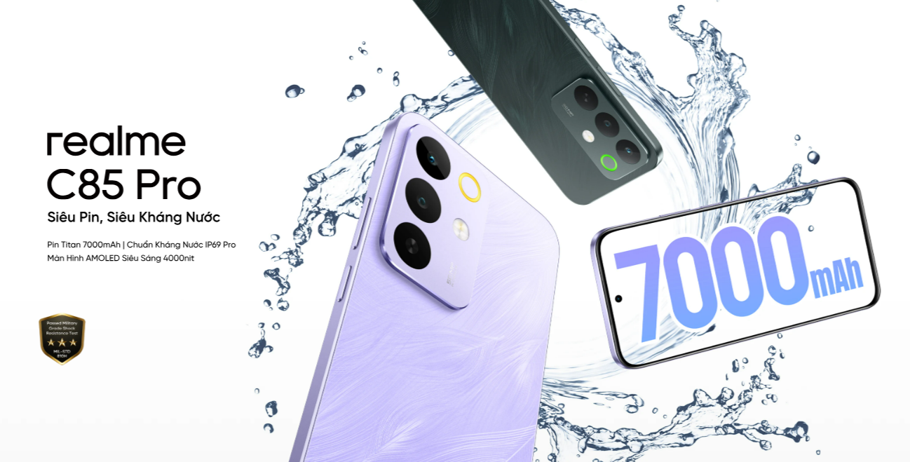 Realme C85 5G Smartphone Front View: "Front view of Realme C85 5G smartphone showcasing its 6.72-inch FHD+ display and sleek design." Realme C85 5G Dimensity 6300 Chipset: "Close-up image of the Dimensity 6300 chipset, highlighting its power and efficiency in the Realme C85 5G smartphone." Realme C85 5G Battery Icon: "Battery icon symbolizing the 7,000 mAh battery capacity of the Realme C85 5G smartphone for all-day use." Realme C85 5G Gaming Performance: "A user playing a game on the Realme C85 5G, demonstrating its smooth performance and powerful chipset." Realme C85 5G Camera System: "Image taken by the 50 MP rear camera of the Realme C85 5G, capturing vibrant colors and details." Realme C85 5G Selfie Camera: "Selfie taken with the Realme C85 5G’s 8 MP front camera, showing sharp and clear photo quality." Realme C85 5G Display and User Interface: "Realme C85 5G displaying an app on its 6.72-inch FHD+ LCD screen with a 90Hz refresh rate." Meta Description: "Explore the Realme C85 5G with its powerful Dimensity 6300 chipset, 7,000 mAh battery, and a stunning 6.72-inch display. A budget-friendly smartphone with advanced features like 5G connectivity, an impressive camera system, and all-day battery life."